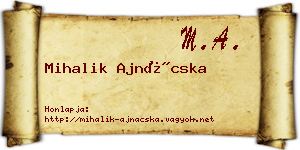 Mihalik Ajnácska névjegykártya